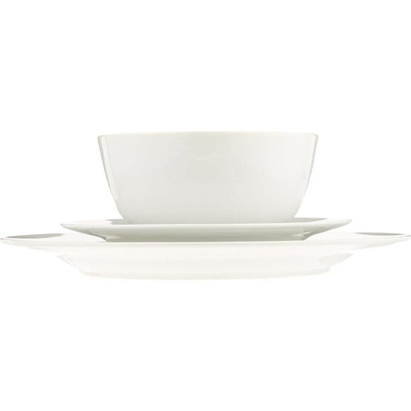 18-Piece White Porcelain Solid Dinnerware Set Dishes Bowls Service for  6 - Picture 6 of 9